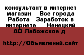 консультант в интернет магазин  - Все города Работа » Заработок в интернете   . Ненецкий АО,Лабожское д.